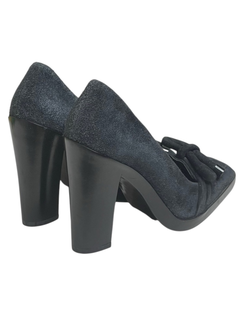new Balenciaga ♚ Classic Suede Platform Heeled Loafer Pumps ♚ Navy Blue ♚ 35 5M - Picture 4 of 16